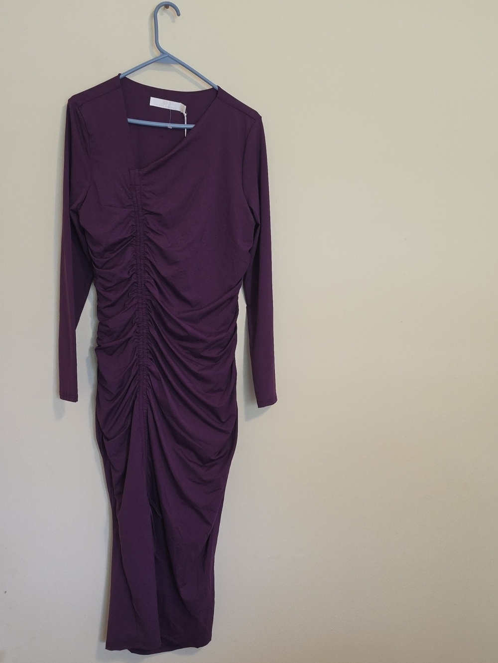 Rachel Parcell Plum Ruched Long-Sleeve Midi Dress